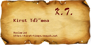 Kirst Tímea névjegykártya
